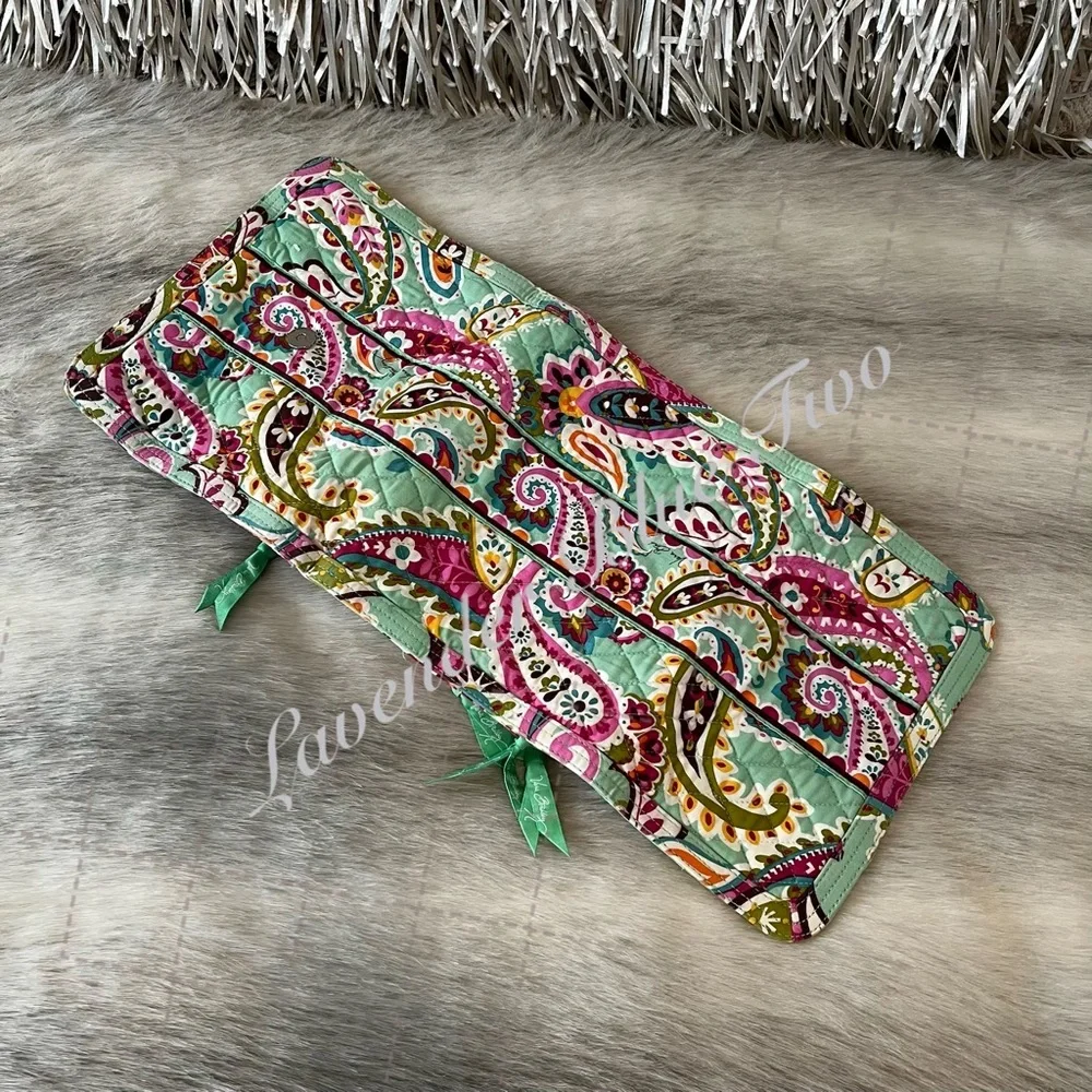 VERA BRADLEY Tutti Frutti 2013 Jewelry Case Folio Book Green Pink Y2K Floral
